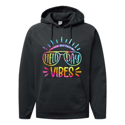 Field Day Vibes Tie Dye Last Day Of School Cool Game Day Performance Fleece Hoodie