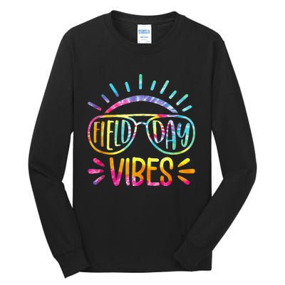 Field Day Vibes Tie Dye Last Day Of School Cool Game Day Tall Long Sleeve T-Shirt