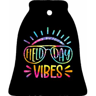 Field Day Vibes Tie Dye Last Day Of School Cool Game Day Ceramic Bell Ornament