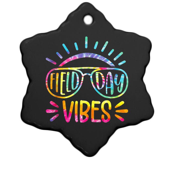 Field Day Vibes Tie Dye Last Day Of School Cool Game Day Ceramic Star Ornament