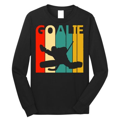 Father's Day Vintage Ice Hockey Goalie Gift Long Sleeve Shirt