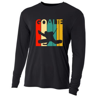 Father's Day Vintage Ice Hockey Goalie Gift Cooling Performance Long Sleeve Crew