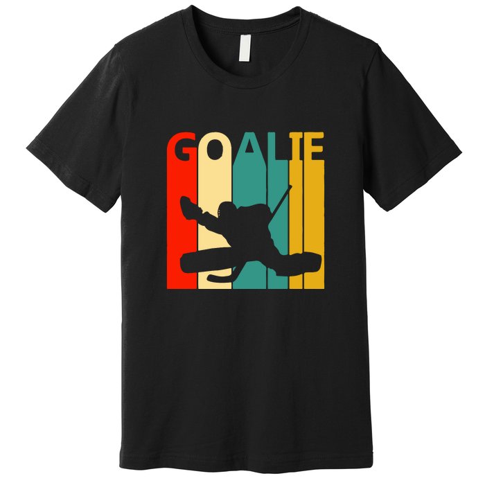 Father's Day Vintage Ice Hockey Goalie Gift Premium T-Shirt