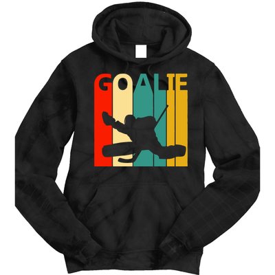 Father's Day Vintage Ice Hockey Goalie Gift Tie Dye Hoodie