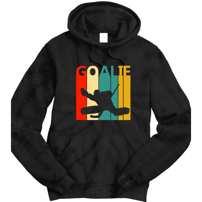 Father's Day Vintage Ice Hockey Goalie Gift Tie Dye Hoodie