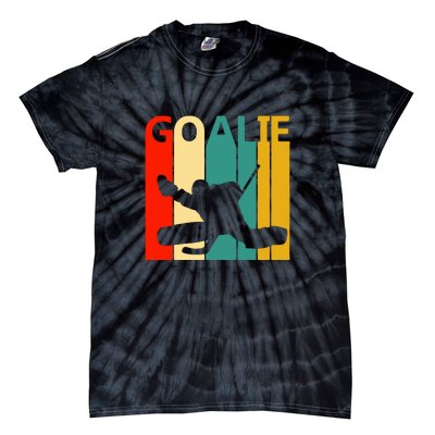 Father's Day Vintage Ice Hockey Goalie Gift Tie-Dye T-Shirt