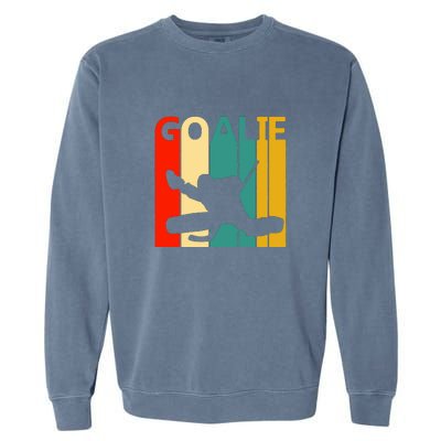 Father's Day Vintage Ice Hockey Goalie Gift Garment-Dyed Sweatshirt