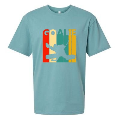 Father's Day Vintage Ice Hockey Goalie Gift Sueded Cloud Jersey T-Shirt