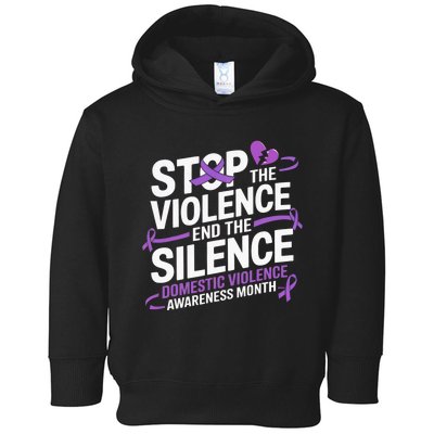 Family Domestic Violence Awareness Month Purple Ribbon Toddler Hoodie