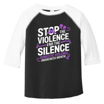 Family Domestic Violence Awareness Month Purple Ribbon Toddler Fine Jersey T-Shirt