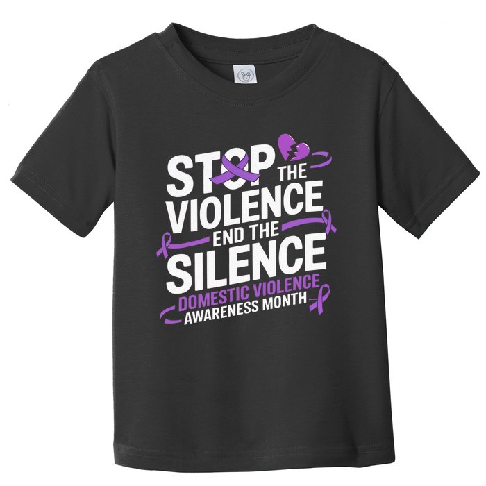 Family Domestic Violence Awareness Month Purple Ribbon Toddler T-Shirt