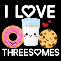Funny Donut Valentine's Day I Love Threesomes Adult Humor Gift Bucket Hat