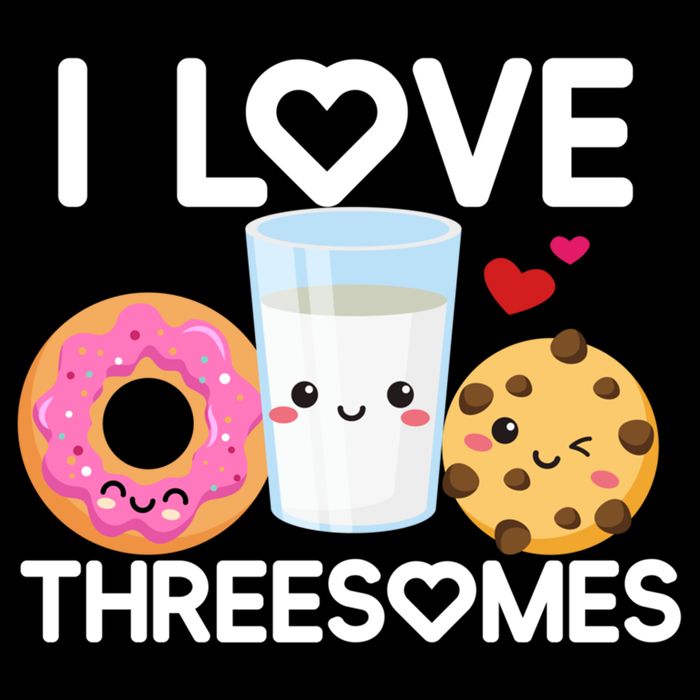 Funny Donut Valentine's Day I Love Threesomes Adult Humor Gift Bucket Hat