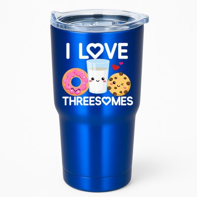 Funny Donut Valentine's Day I Love Threesomes Adult Humor Gift Tumbler