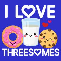 Funny Donut Valentine's Day I Love Threesomes Adult Humor Gift Zip Tote Bag