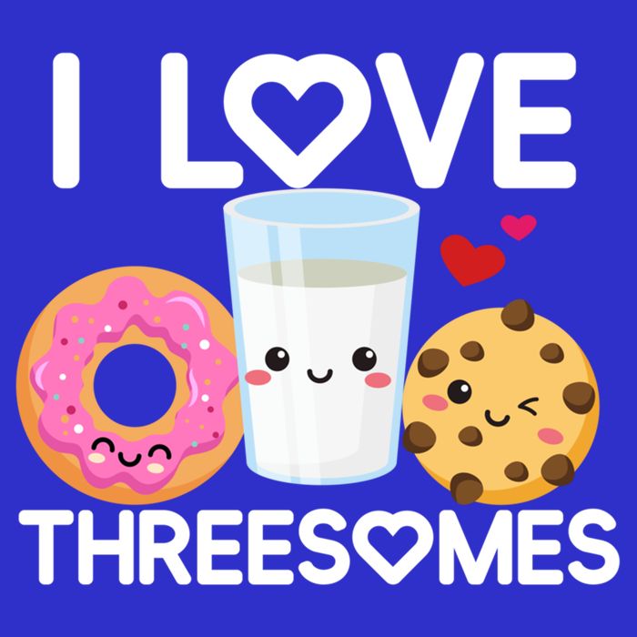 Funny Donut Valentine's Day I Love Threesomes Adult Humor Gift Zip Tote Bag