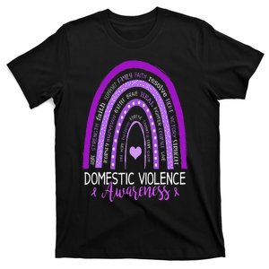 Family Domestic Violence Awareness October Purple Ribbon T-Shirt