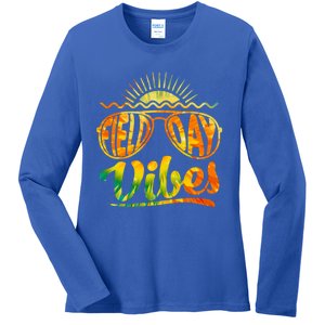 Field Day Vibes Tie Dye Last Day Of School Field Day Teacher Cute Gift Ladies Long Sleeve Shirt