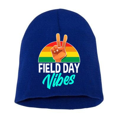 Field Days Vibes School Student Teacher Day Funny Gift Short Acrylic Beanie