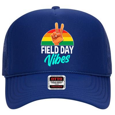 Field Days Vibes School Student Teacher Day Funny Gift High Crown Mesh Back Trucker Hat