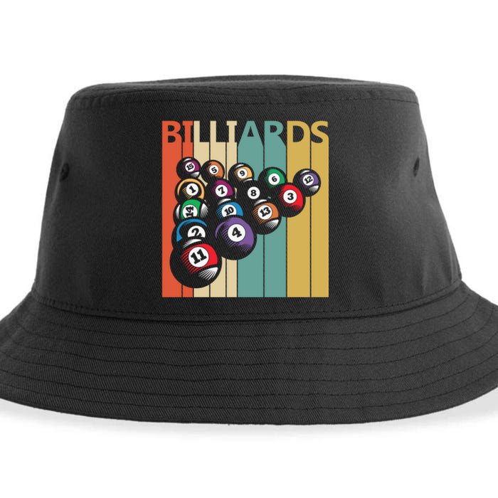 Father's Day Vintage Billiards Pool Player Gift For Dad Sustainable Bucket Hat