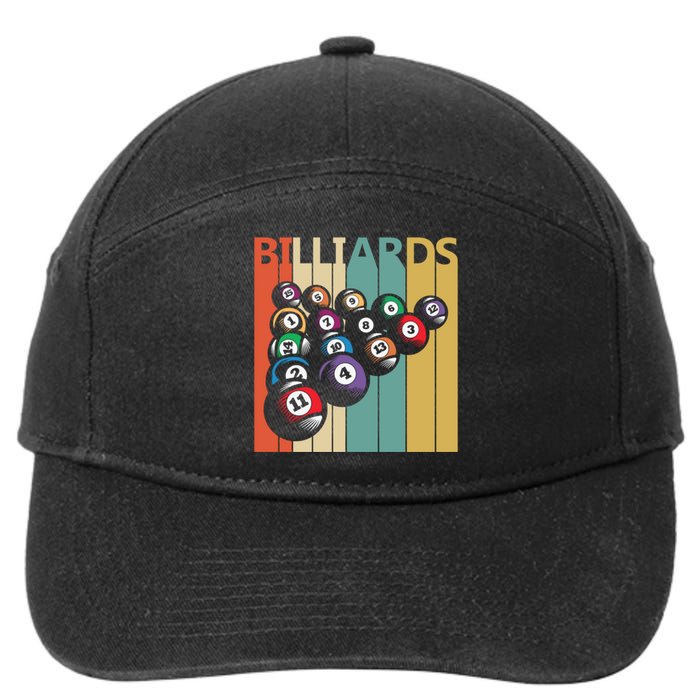 Father's Day Vintage Billiards Pool Player Gift For Dad 7-Panel Snapback Hat