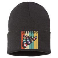 Father's Day Vintage Billiards Pool Player Gift For Dad Sustainable Knit Beanie