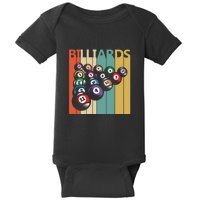 Father's Day Vintage Billiards Pool Player Gift For Dad Baby Bodysuit