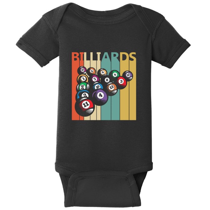 Father's Day Vintage Billiards Pool Player Gift For Dad Baby Bodysuit