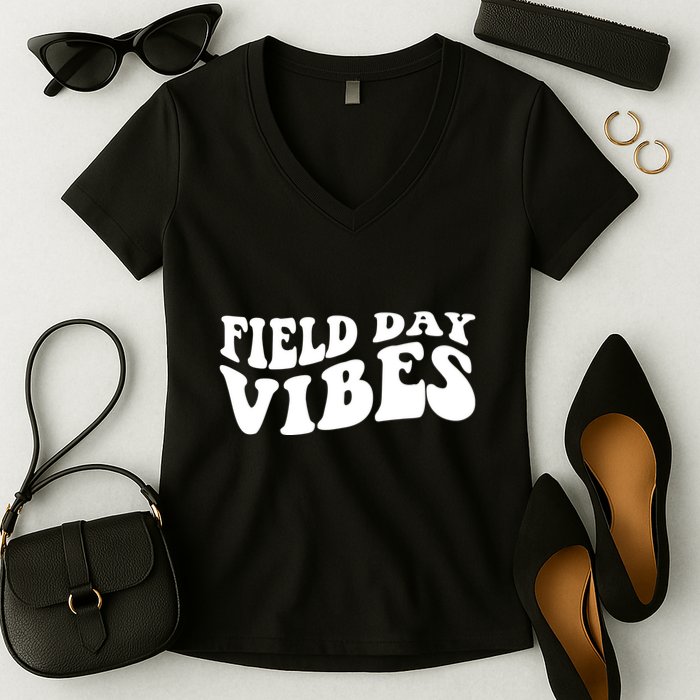 Field Day Vibes Retro Women's V-Neck T-Shirt