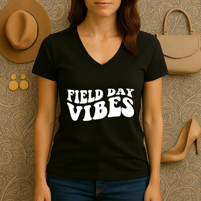 Field Day Vibes Retro Women's V-Neck T-Shirt