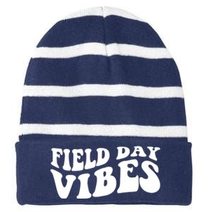 Field Day Vibes Retro Striped Beanie with Solid Band