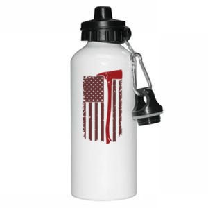 Fire Dept Volunteer Firefighter American Flag Funny Gift Usa Aluminum Water Bottle