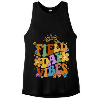 Field Day Vibes Colorful Floral Ladies PosiCharge Tri-Blend Wicking Tank