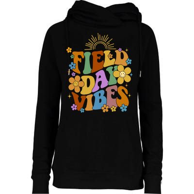 Field Day Vibes Colorful Floral Womens Funnel Neck Pullover Hood