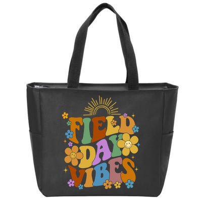 Field Day Vibes Colorful Floral Zip Tote Bag