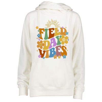 Field Day Vibes Colorful Floral Womens Funnel Neck Pullover Hood