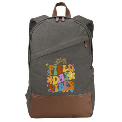 Field Day Vibes Colorful Floral Cotton Canvas Backpack