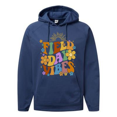 Field Day Vibes Colorful Floral Performance Fleece Hoodie