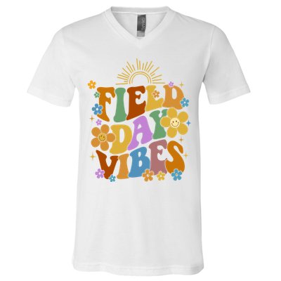Field Day Vibes Colorful Floral V-Neck T-Shirt