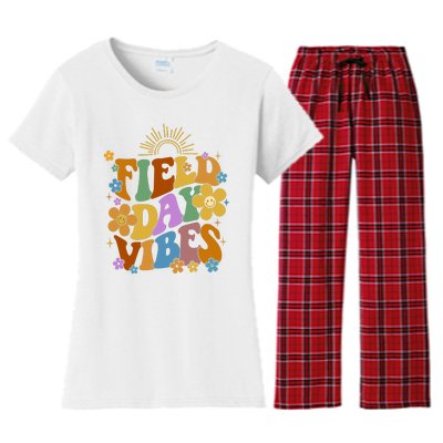 Field Day Vibes Colorful Floral Women's Flannel Pajama Set