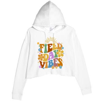 Field Day Vibes Colorful Floral Crop Fleece Hoodie