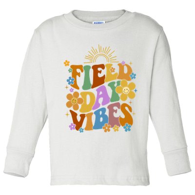 Field Day Vibes Colorful Floral Toddler Long Sleeve Shirt