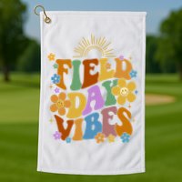Field Day Vibes Colorful Floral Golf Towel