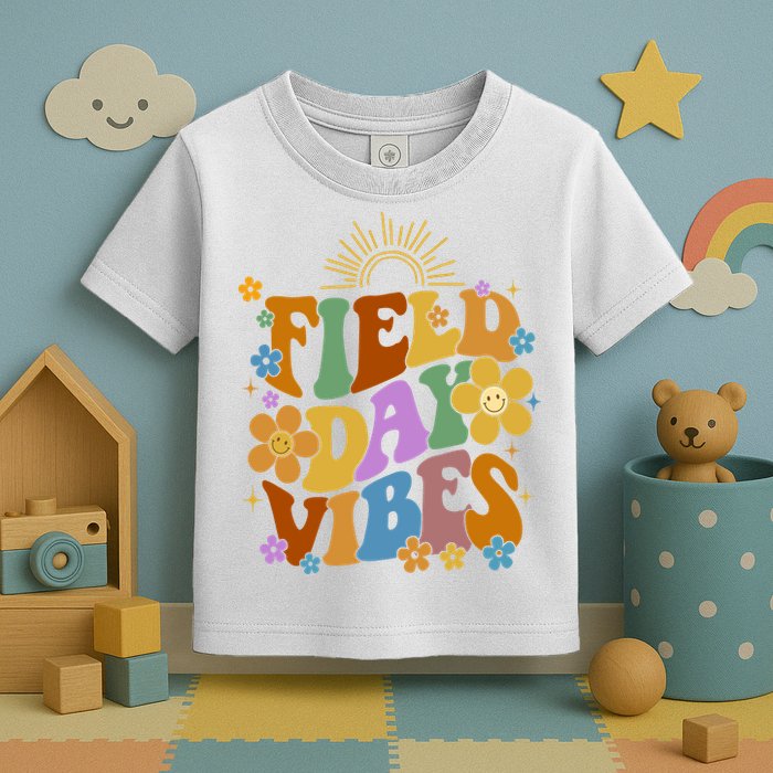Field Day Vibes Colorful Floral Toddler T-Shirt