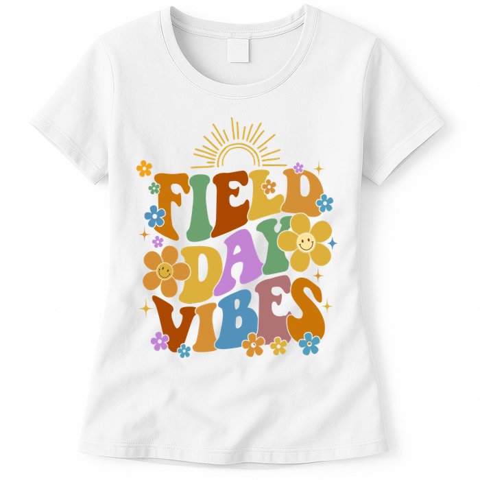 Field Day Vibes Colorful Floral Womens T-Shirt