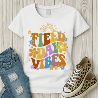 Field Day Vibes Colorful Floral Womens T-Shirt
