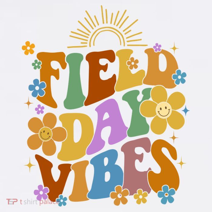 Field Day Vibes Colorful Floral Kids T-Shirt