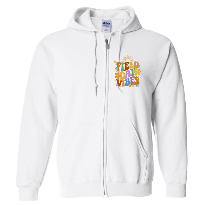 Field Day Vibes Colorful Floral Full Zip Hoodie