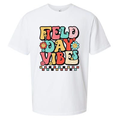 Field Day Vibes Groovy Summer Teacher Last Day Of School Sueded Cloud Jersey T-Shirt